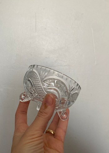 Bohem Tarzı Beyaz Desenli Cam Şekerlik Seti - Görsel 3