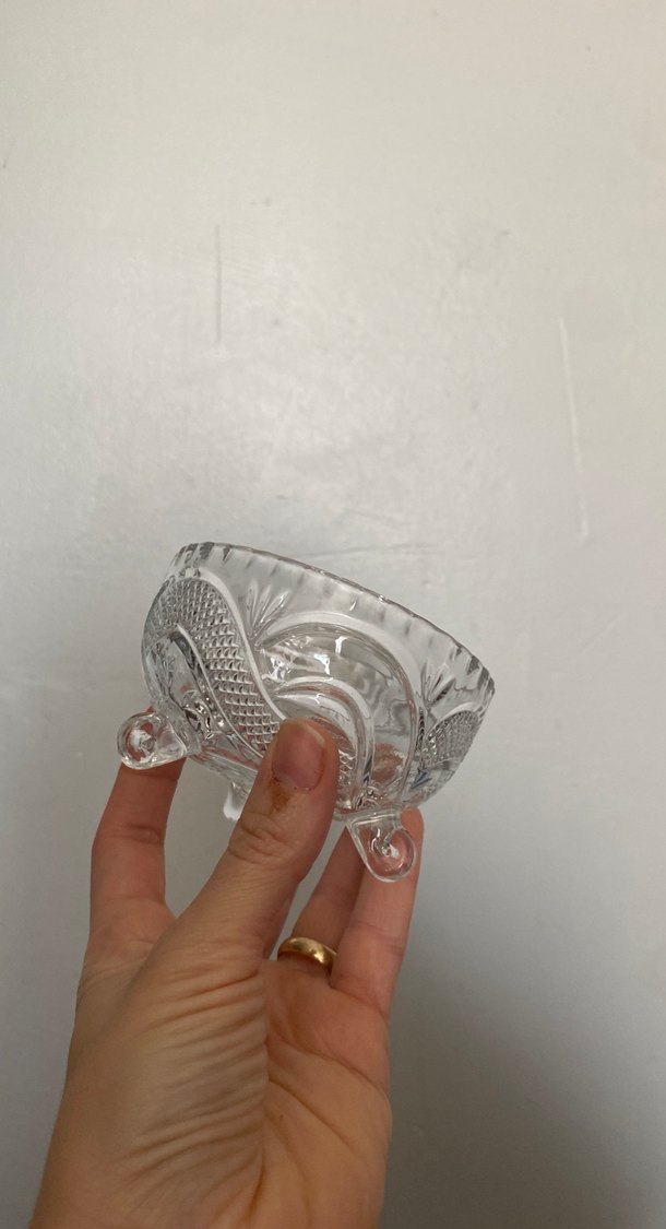 Bohem Tarzı Beyaz Desenli Cam Şekerlik Seti - Görsel 3