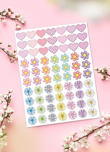 Hazır Çiçek Kalp Sticker 