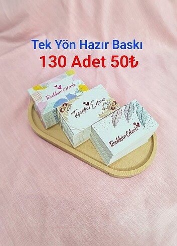 Tek Yön Hazır Baskı Teşekkür Kartı 