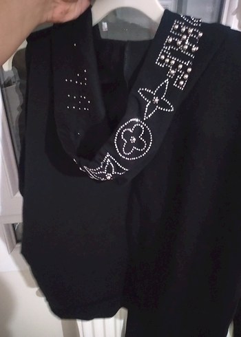 Kadın Siyah Nakışlı Payetli Eşofman Takımı - Görsel 11