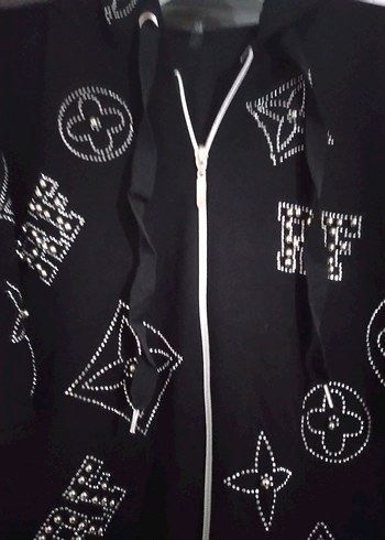 Kadın Siyah Nakışlı Payetli Eşofman Takımı - Görsel 7