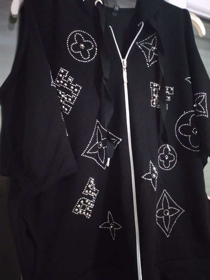 Kadın Siyah Nakışlı Payetli Eşofman Takımı - Görsel 4