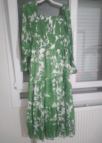 Yeşil Bohem Uzun Elbise - Görsel 8