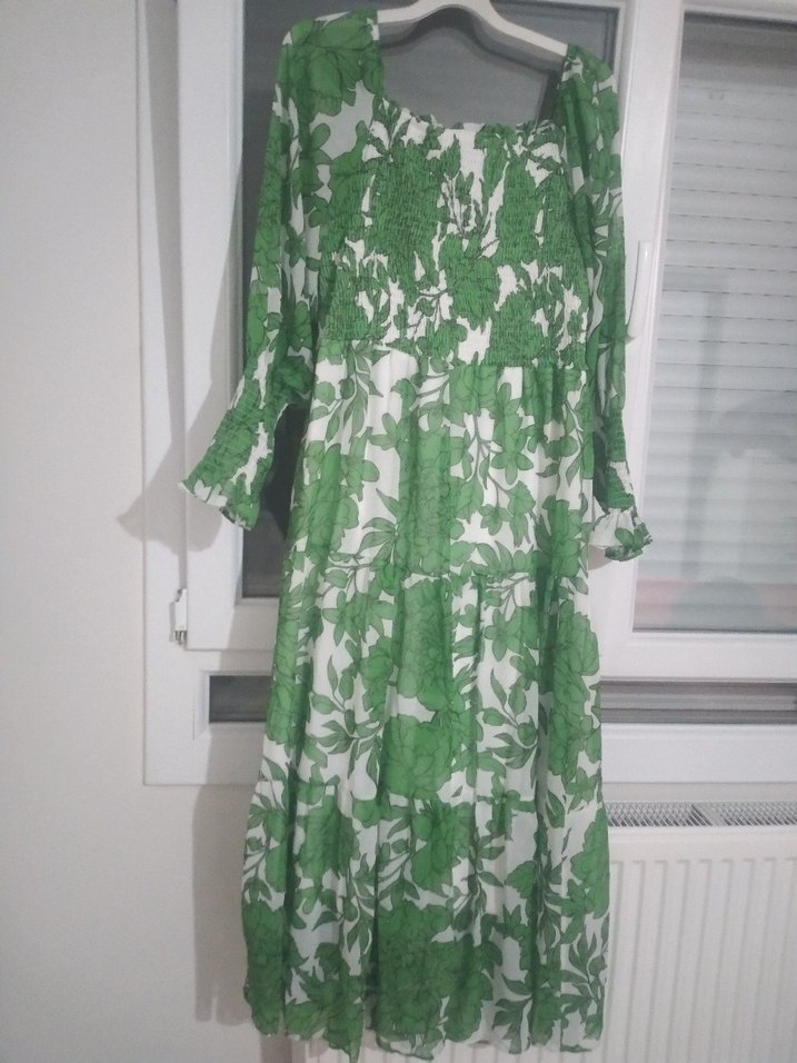 Yeşil Bohem Uzun Elbise - Görsel 2