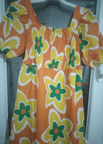 Renkli Çiçek Desenli Uzun Bohem Elbise - Görsel 5