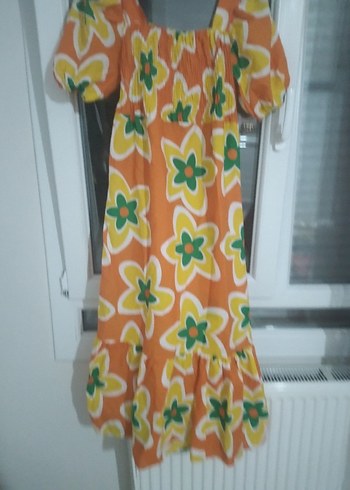 Renkli Çiçek Desenli Uzun Bohem Elbise - Görsel 10