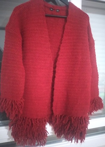 Kırmızı Örgü Kadın Şal - Görsel 7