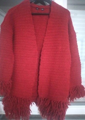 Kırmızı Örgü Kadın Şal - Görsel 5