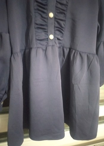 Mavi Pamuklu Uzun Kollu tunik - Görsel 8