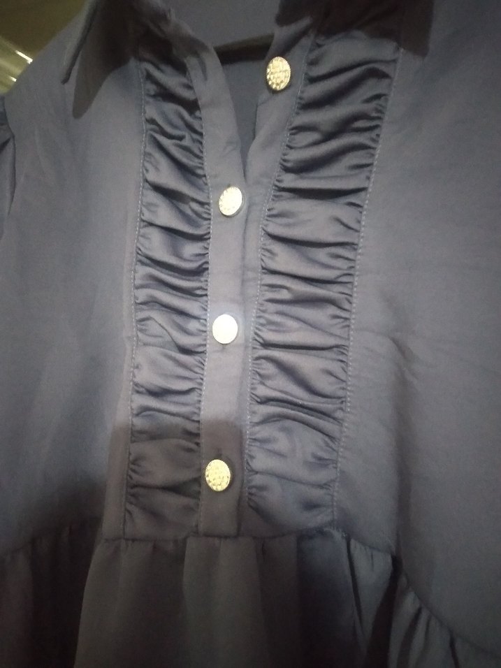 Mavi Pamuklu Uzun Kollu tunik - Görsel 3