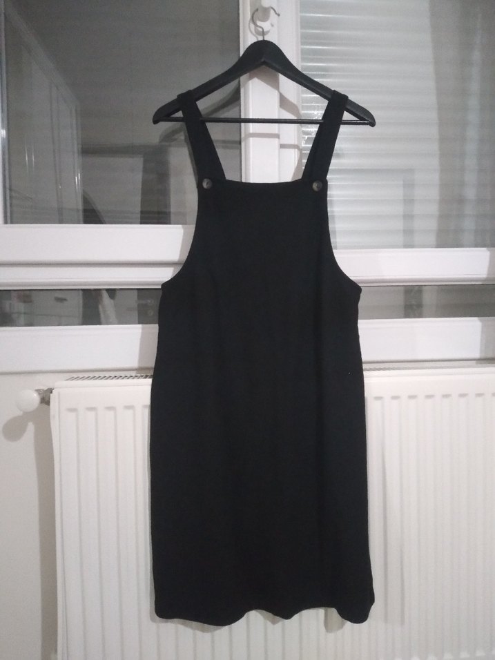 Siyah Süet Kız Salopet - Görsel 5