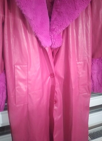 Kürklü deri mont - Görsel 9