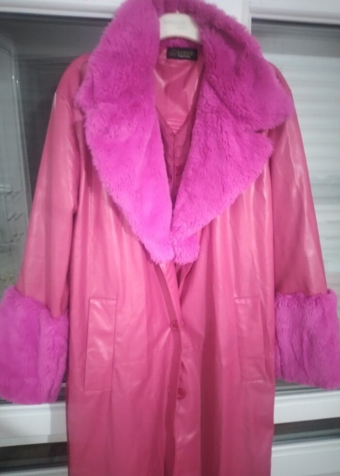 Kürklü deri mont - Görsel 4