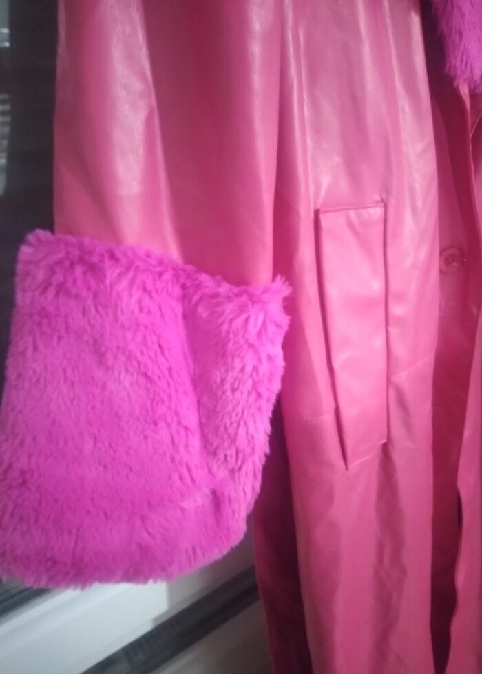 Kürklü deri mont - Görsel 5