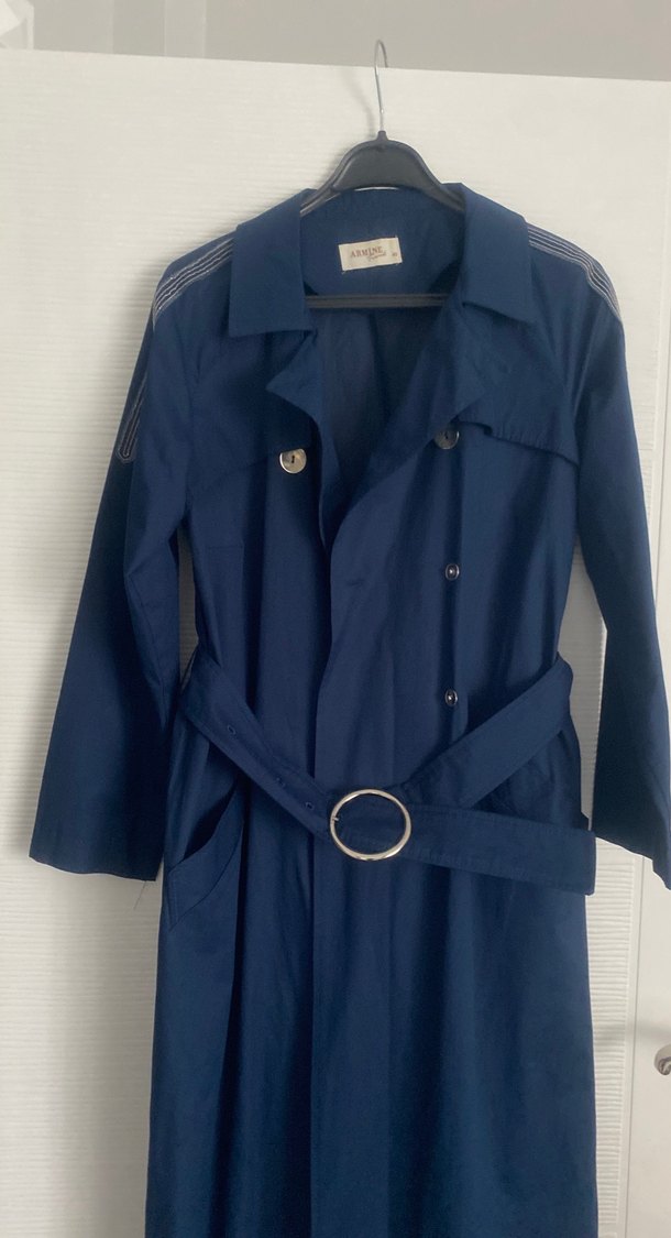 Armine 40 beden Lacivert Kadın Trençkot - Görsel 5
