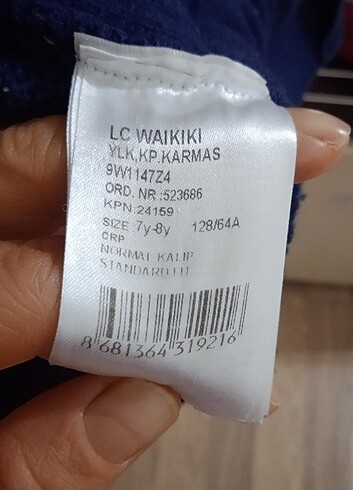 7 Yaş Beden lacivert Renk Yün yelek