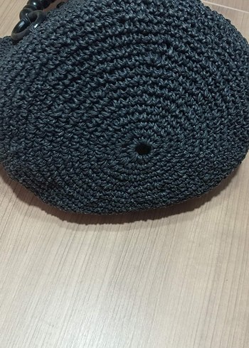  Beden Boncuklu Siyah Örgü Kadın Çanta