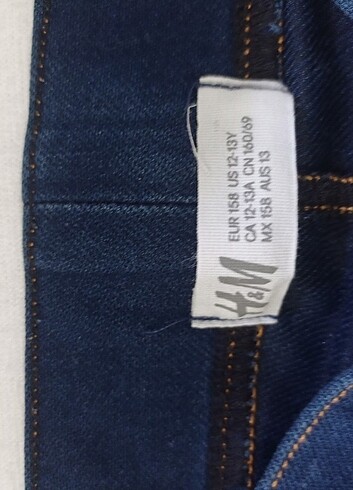 12-13 Yaş Beden lacivert Renk H&M kot pantalon