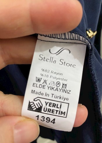 Düğmeli İşlemeli Uzun Mavi Kadın Takım - Görsel 4