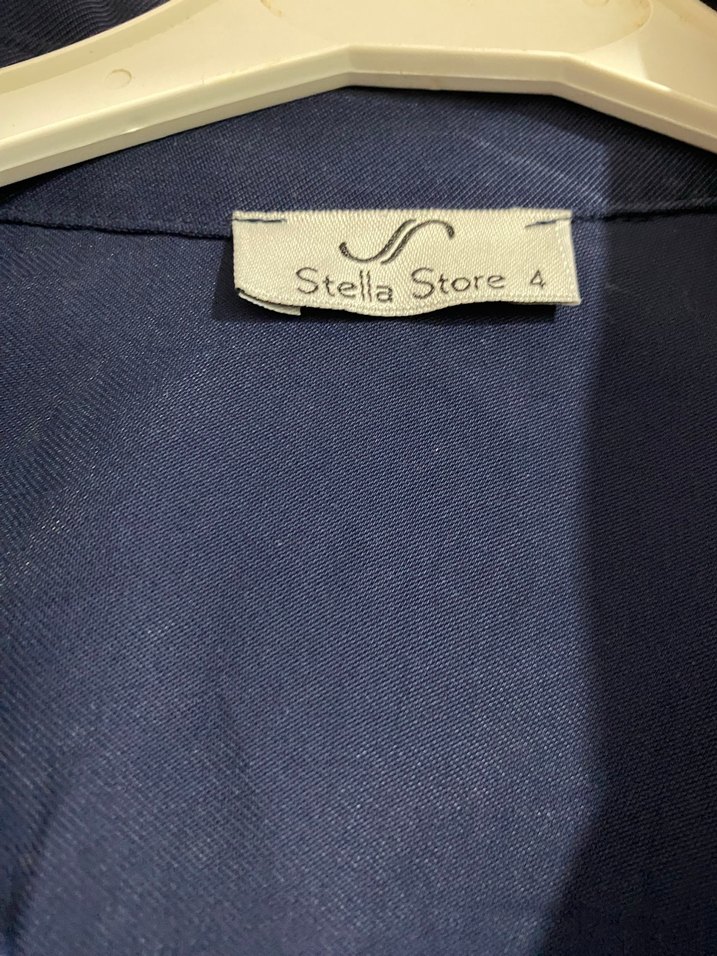 Düğmeli İşlemeli Uzun Mavi Kadın Takım - Görsel 5