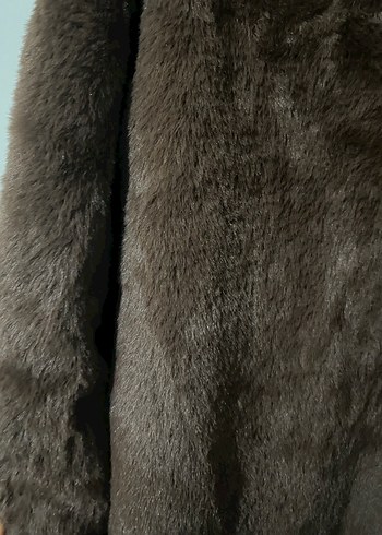 Kahverengi Suni Kürk Detaylı Kadın Ceket - Görsel 7