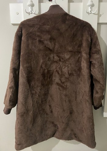 Kahverengi Suni Kürk Detaylı Kadın Ceket - Görsel 6