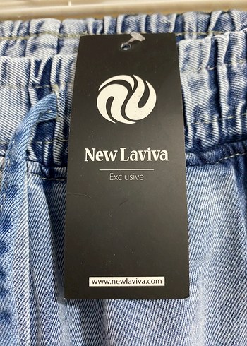 Kadın Mavi Bol Kesim Uzun Kot Pantolon - Görsel 2