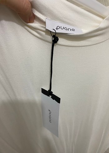 Beyaz Yüksek Yakalı Kolsuz Midi Bluz - Görsel 4