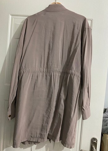 Bej Uzun Kollu Düğmeli Trençkot - Görsel 4