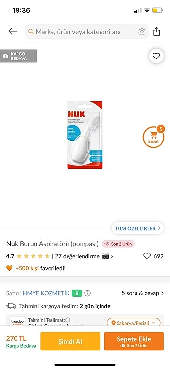  Beden Burun aspiratörü