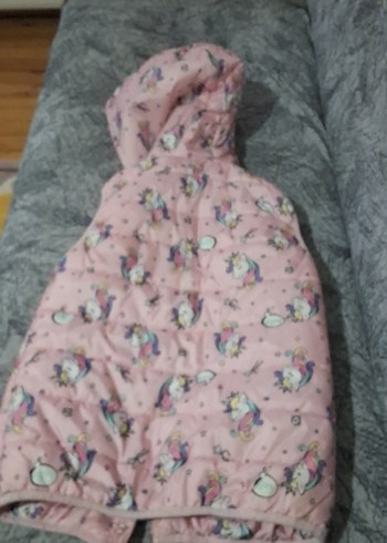 Kız Çocuk Kapüşonlu Unicorn Desenli Yelek - Görsel 5