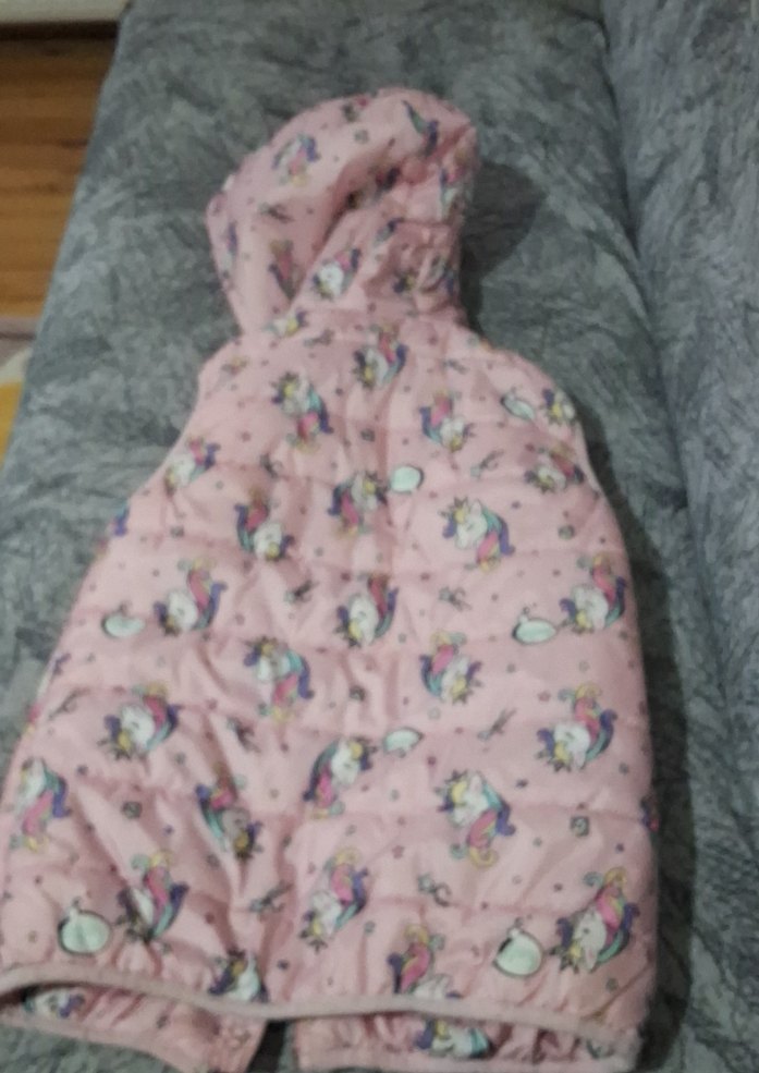 Kız Çocuk Kapüşonlu Unicorn Desenli Yelek - Görsel 5