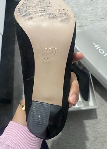 Hotiç Siyah Süet Stiletto Topuklu Ayakkabı - Görsel 3