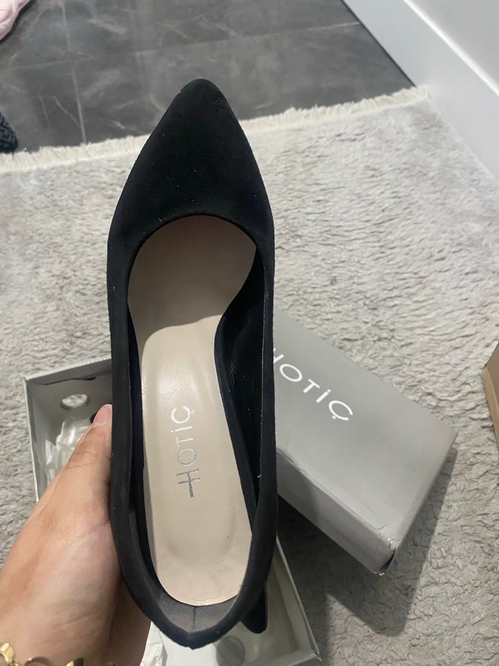 Hotiç Siyah Süet Stiletto Topuklu Ayakkabı - Görsel 5