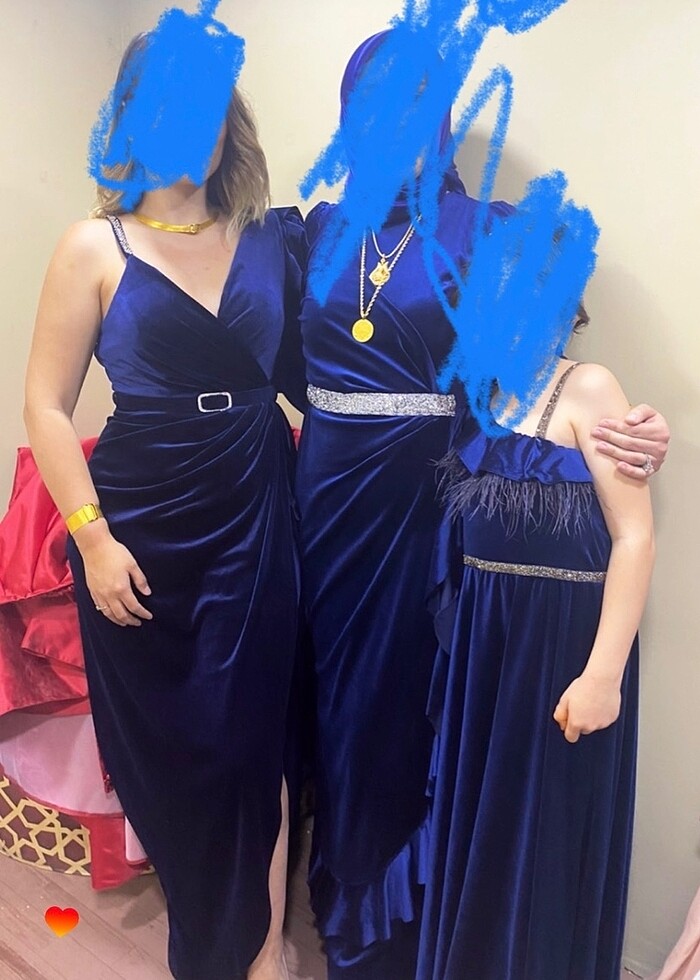 Lacivert kadife abiye - Görsel 3