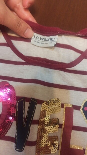 10 Yaş Beden LCW marka kız çocuk uzun kolu tişört