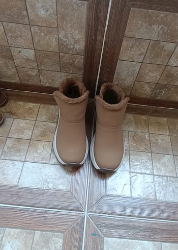 Kahverengi Deri Kadın Dolgu Topuk Bot - Görsel 5