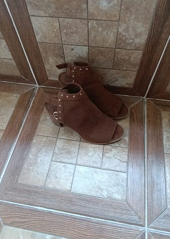 Kahverengi Deri Kadın Dolgu Topuk Bot - Görsel 7