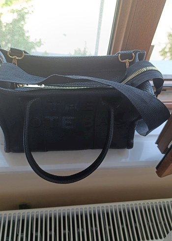 Siyah Deri Tokalı Sokak Stili Kadın Çanta - Görsel 2