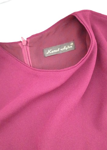 Bordo Nakışlı Uzun Kollu Uzun Elbise - Görsel 7