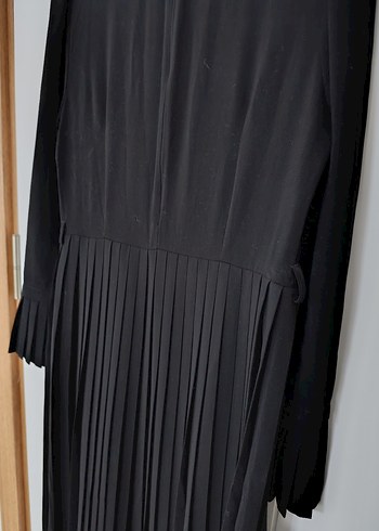 Siyah Piliseli Uzun Kollu Uzun Elbise - Görsel 6