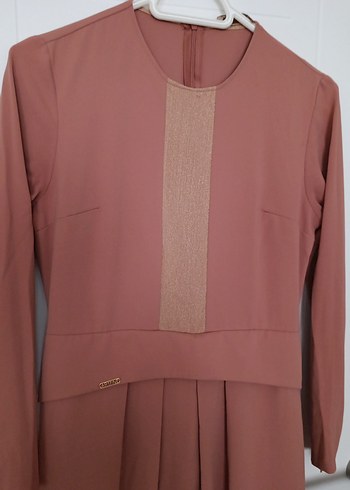 Armine Bej Renkli Pilili Uzun Kollu Kadın Elbise - Görsel 2