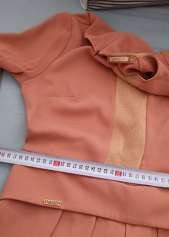 Armine Bej Renkli Pilili Uzun Kollu Kadın Elbise - Görsel 7