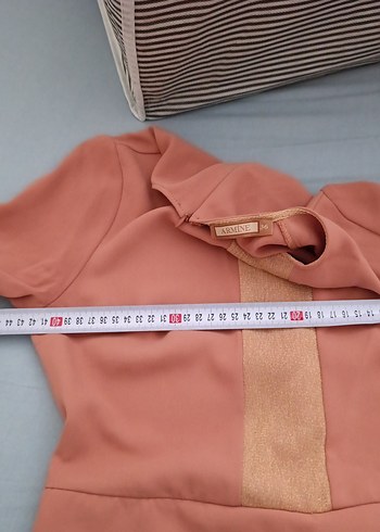 Armine Bej Renkli Pilili Uzun Kollu Kadın Elbise - Görsel 6