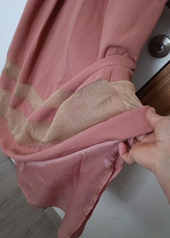 Armine Bej Renkli Pilili Uzun Kollu Kadın Elbise - Görsel 3