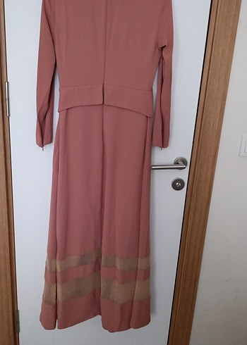 Armine Bej Renkli Pilili Uzun Kollu Kadın Elbise - Görsel 5