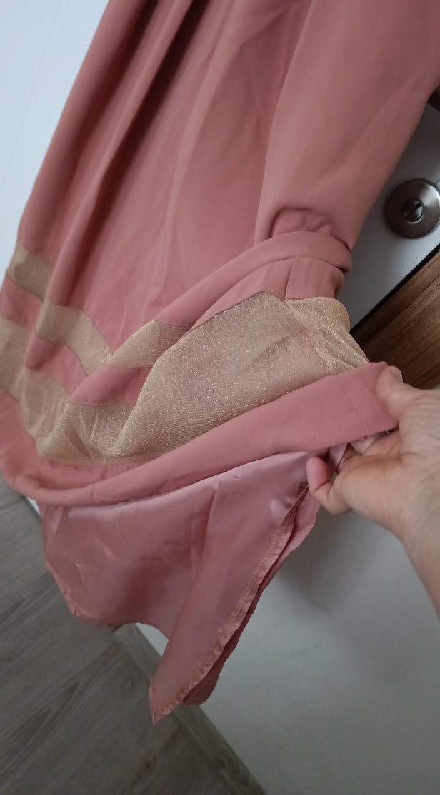 Armine Bej Renkli Pilili Uzun Kollu Kadın Elbise - Görsel 3