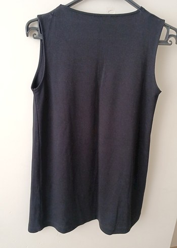 Siyah Dökümlü V Yaka Kolsuz Kadın Yelek - Görsel 5