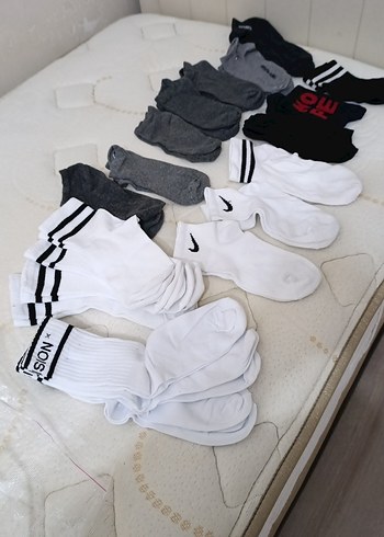 Beyaz Midi Erkek Çorap SION Logolu - Görsel 2